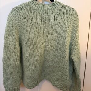 Zara Mint Green Crew Neck Sweater